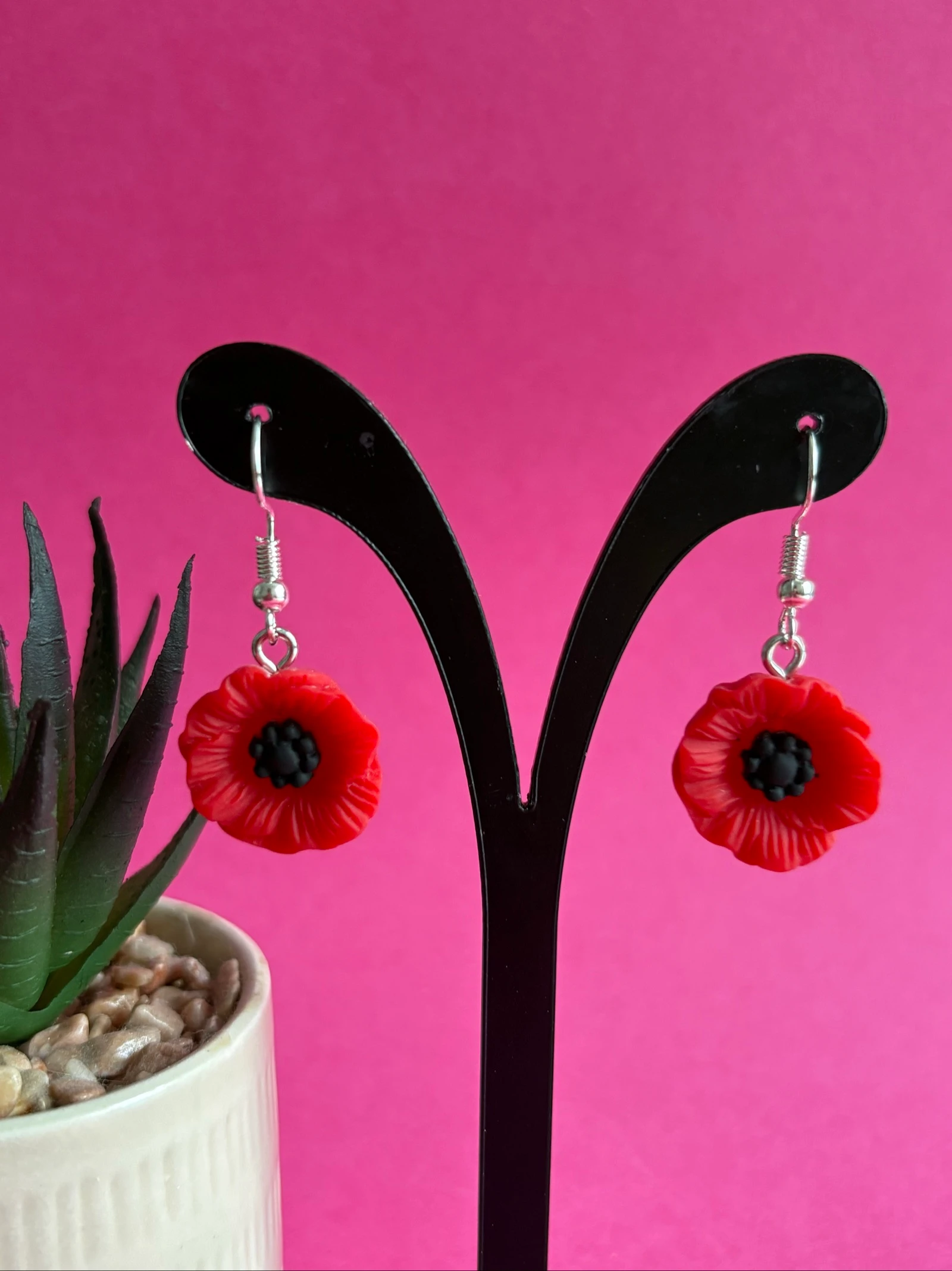 Lindos brincos pendentes com motivo de papoilas – photo 2
